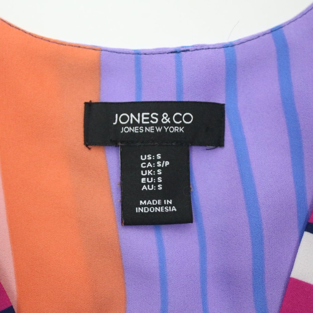Jones & Co Jones New York Womens Small Colorblock Striped Sleeveless Blouse Top - Picture 4 of 4
